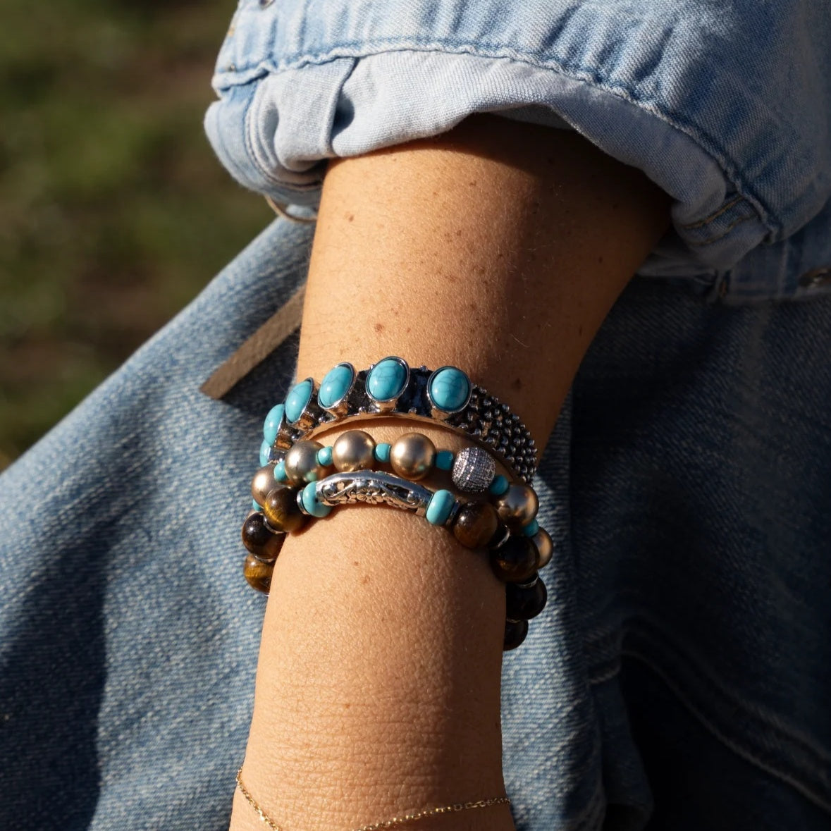 Bracelet jonc Turquoise — Mixte