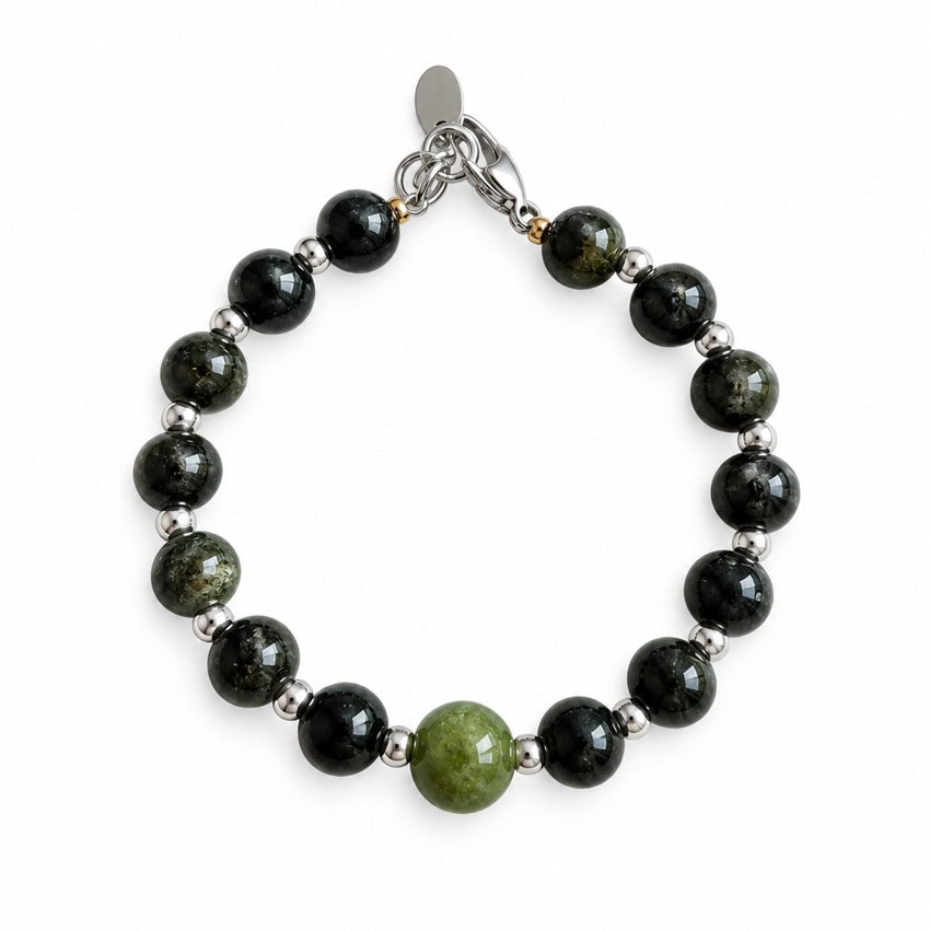 Bracelet Midnight Rodéo — Anthracite & vert
